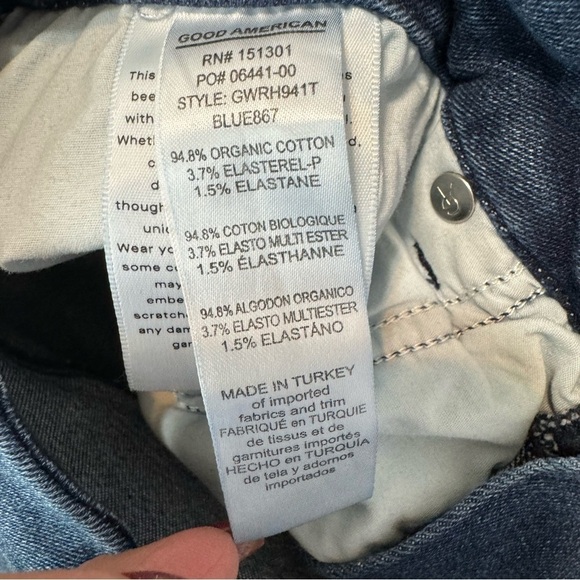 Good American Women’s Slim Fit High Rise Raw Hem Jeans - Picture 6 of 8